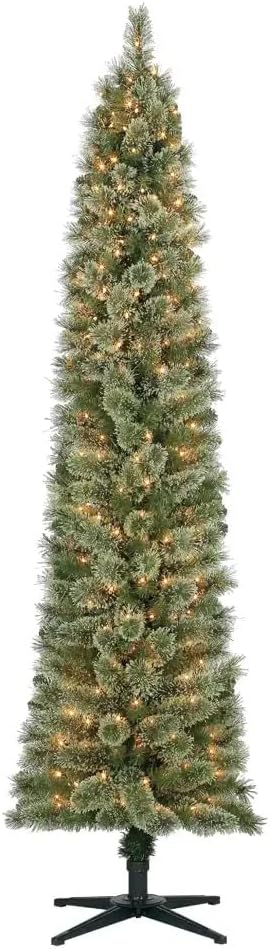 Home Heritage 7ft Skinny Pencil Pine Pre-Lit Tree