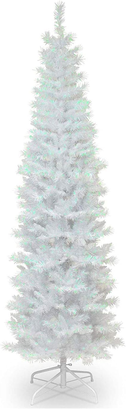 6ft Unlit White Iridescent Tinsel Christmas Tree
