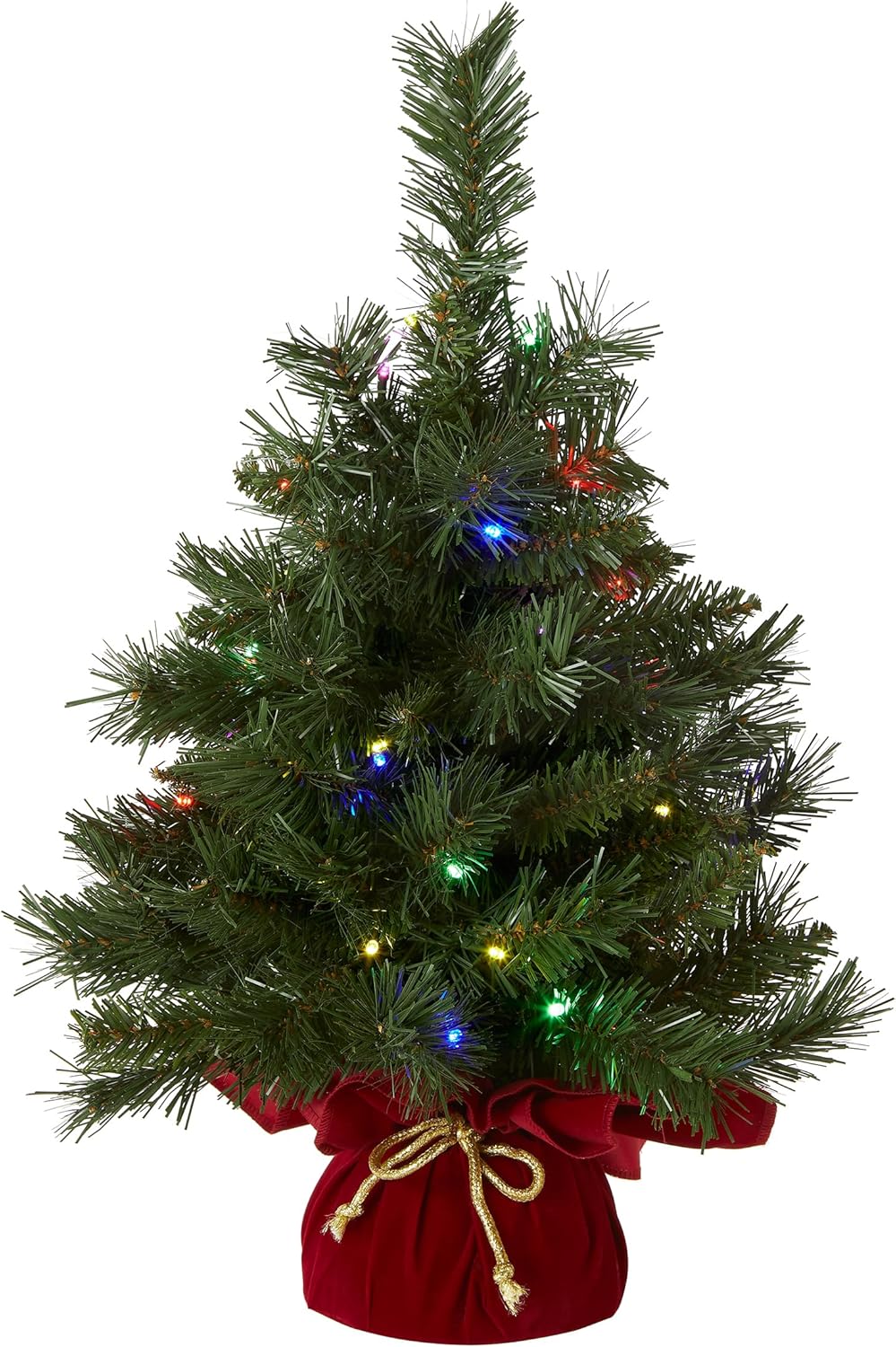 24" Pre-Lit Majestic Fir Christmas Tree, 35 Multicolor Lights
