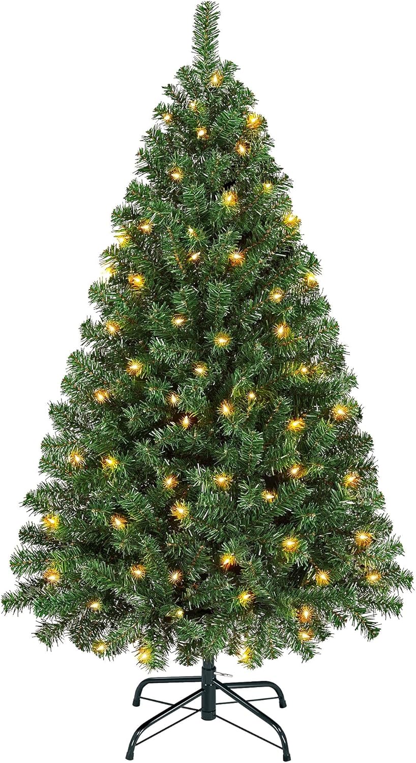 Yaheetech 4.5ft Pre-lit Black Spruce Artificial Tree