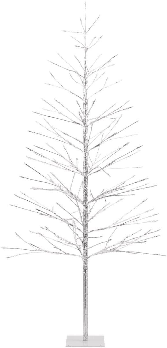 60" Alpine Silver Christmas Tree: 180 Multi-Color LED