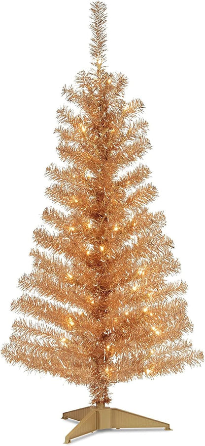4ft Pre-Lit Tinsel Artificial Christmas Tree - 70 Clear Lights