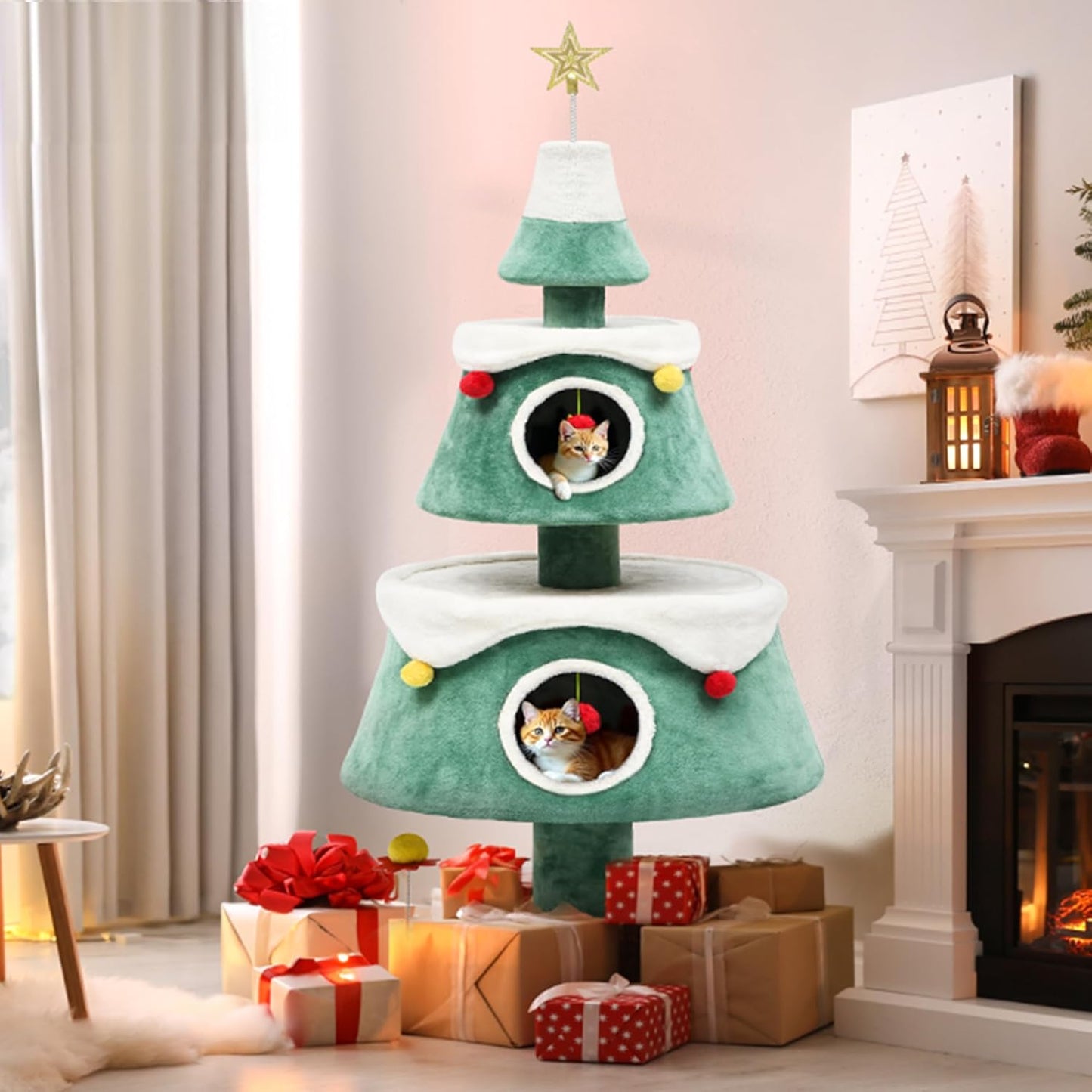 Christmas Cat Tree House - Festive Fun for Your Kitty