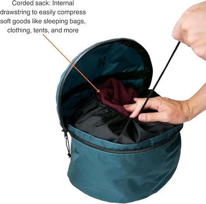 Hillsound PackStack Stuff Semi-Compression Storage Cubes, Waterproof Packing Cubes, Backpacking & Camping Space-Saving Modular Pack Organizers (Atlantic Blue, Fits 60L+ Backpack)