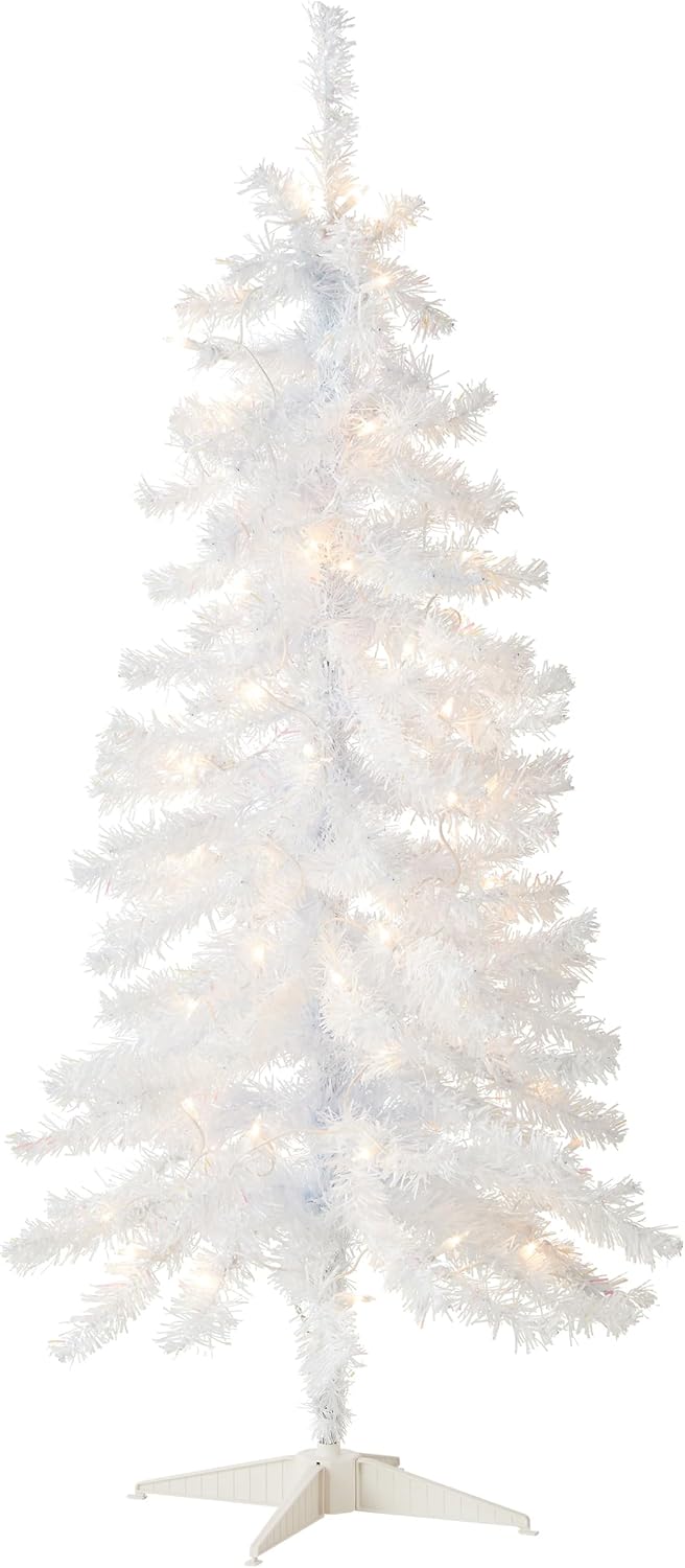 4ft Pre-Lit Tinsel Artificial Christmas Tree - 70 Clear Lights