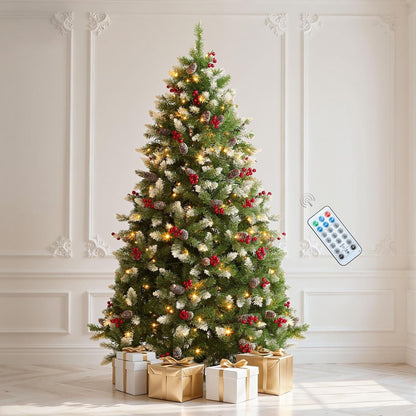 DWVO 6ft Prelit Christmas Tree - 300 Lights, 11 Modes