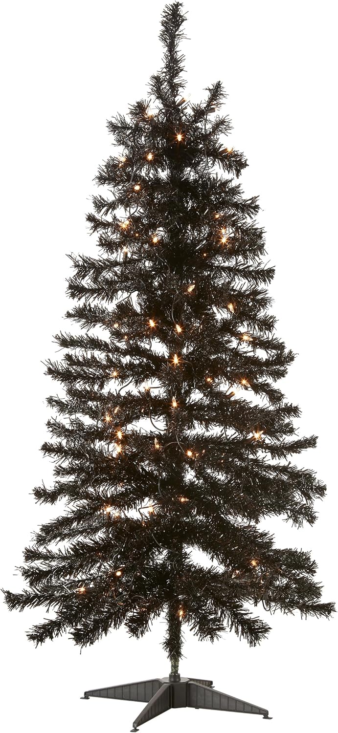 4ft Pre-Lit Tinsel Artificial Christmas Tree - 70 Clear Lights