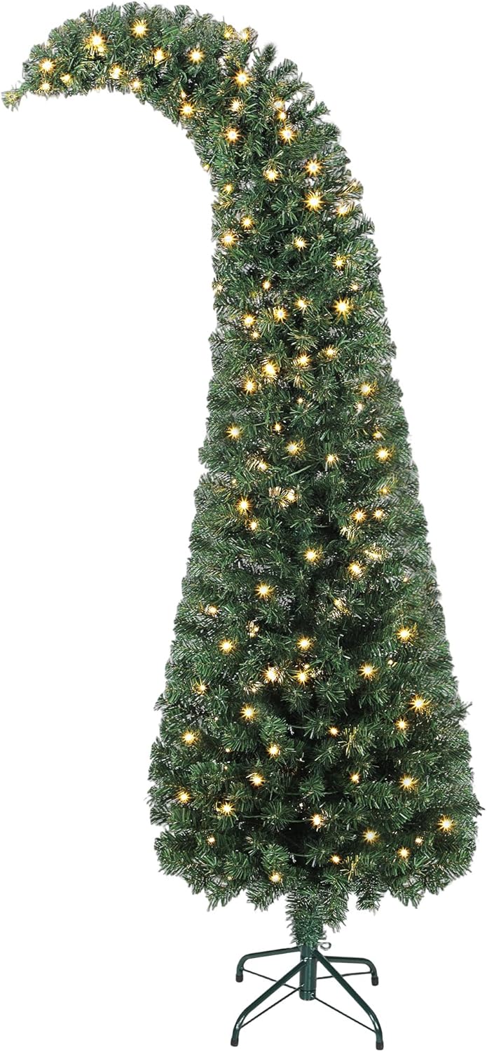 Whimsical Slim LED Christmas Tree - 300 Warm White Lights
