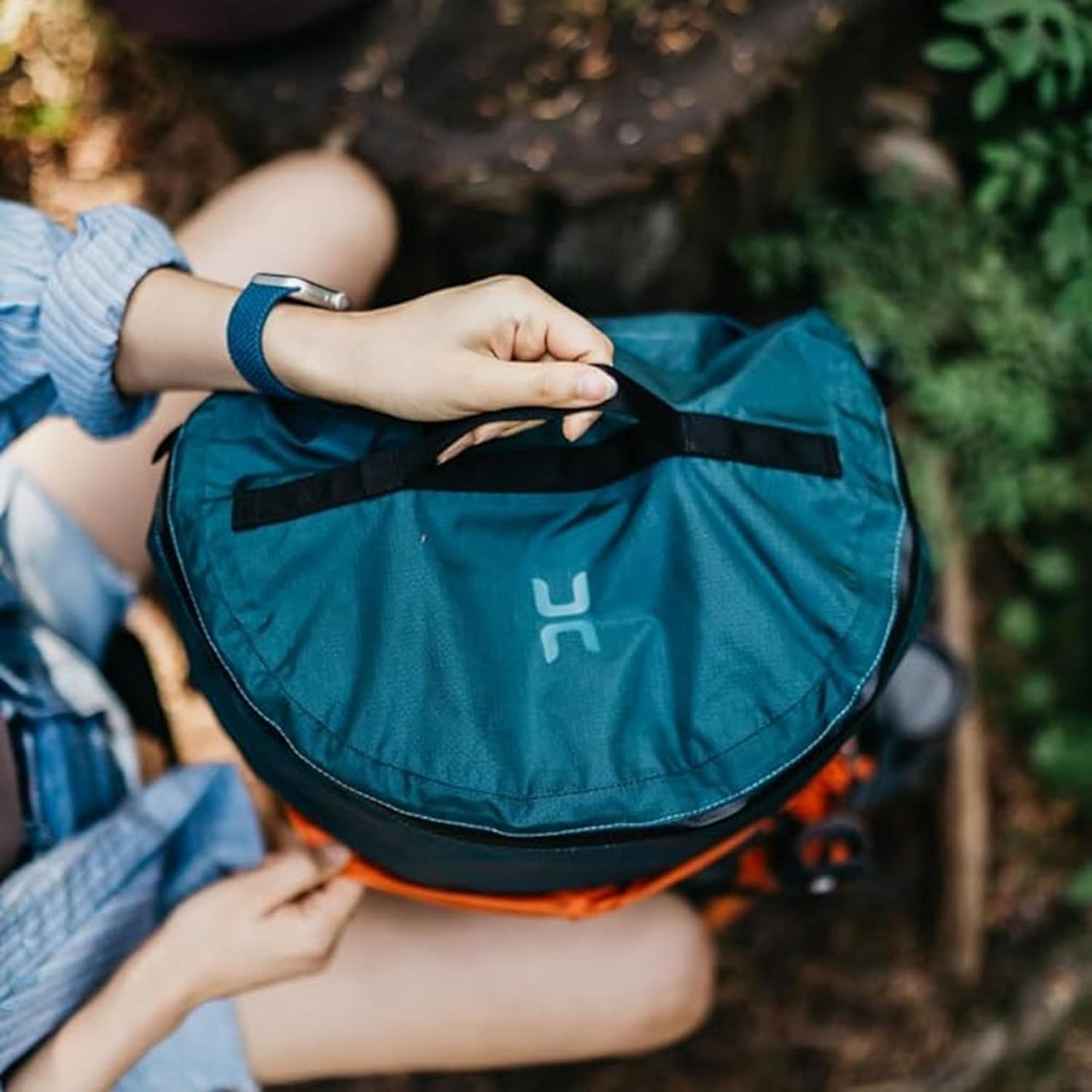 Hillsound PackStack Stuff Semi-Compression Storage Cubes, Waterproof Packing Cubes, Backpacking & Camping Space-Saving Modular Pack Organizers (Atlantic Blue, Fits 60L+ Backpack)