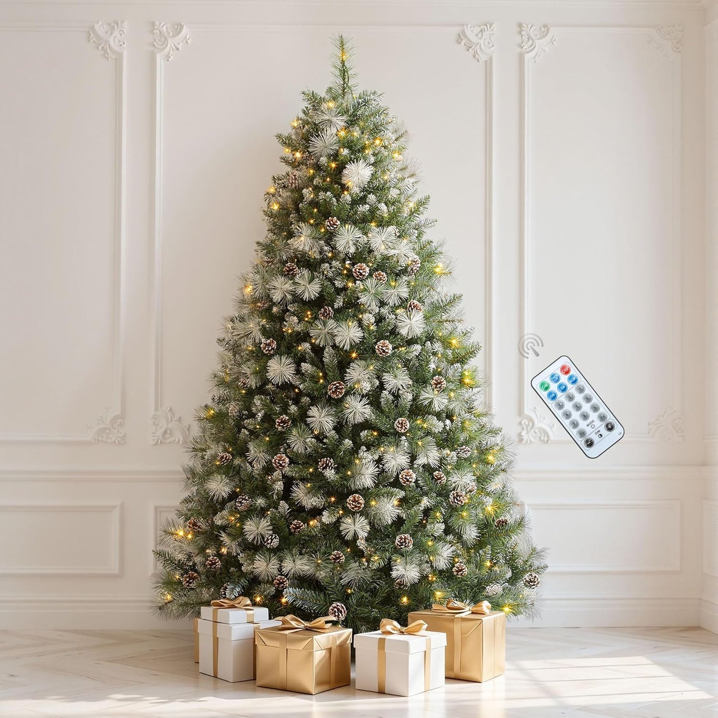 DWVO 6ft Prelit Christmas Tree - 300 Lights, 11 Modes