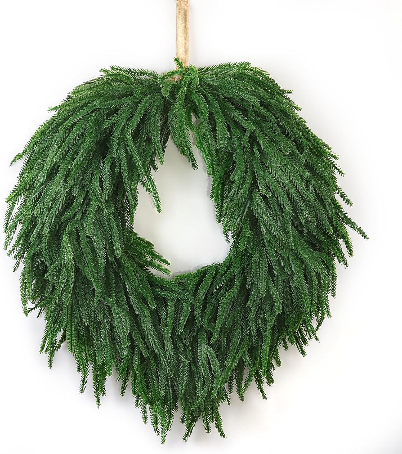 24" Norfolk Pine Wreath for Front Door - Large Artificial