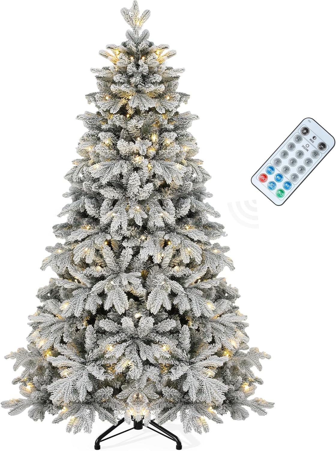 YITAHOME Prelit Christmas Tree - RGB/Flocked, Remote Control
