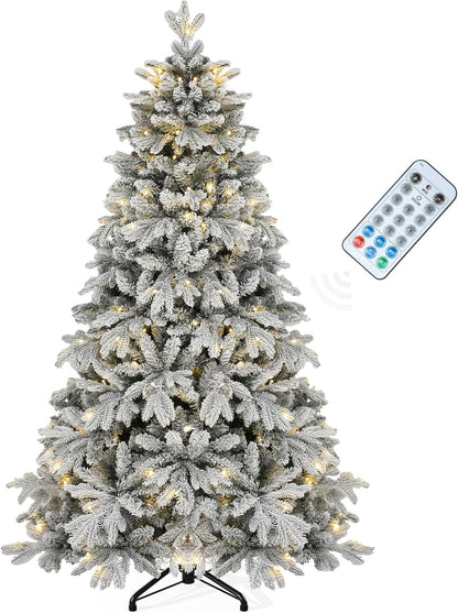YITAHOME Prelit Christmas Tree - RGB/Flocked, Remote Control