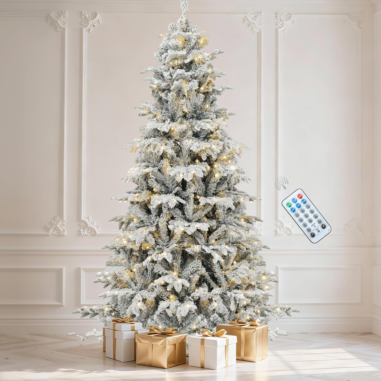 DWVO Prelit Christmas Trees - 6.5ft/7.5ft, LED Lights