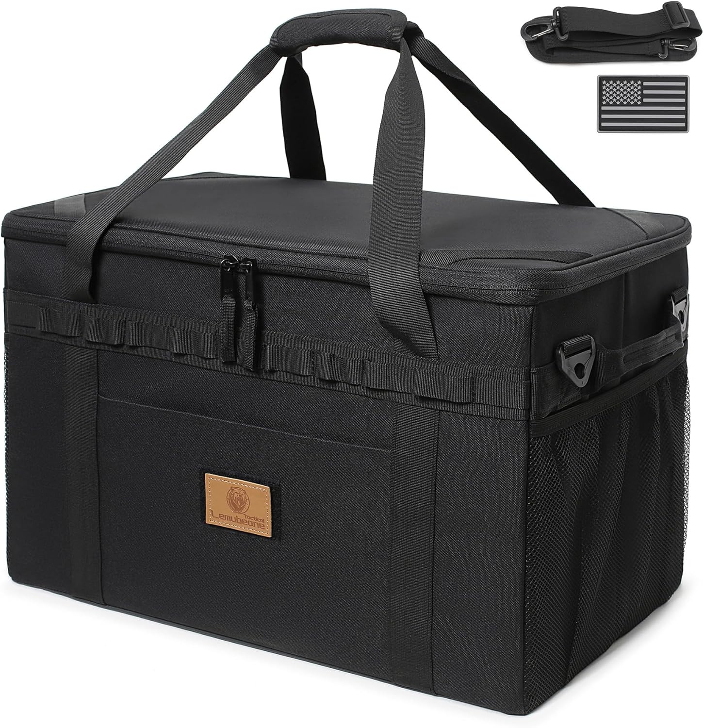 Tactical Camping Storage Bag Utility Tote Bag Camping Kitchen Organizer with Axe Holder & Shoulder Strap