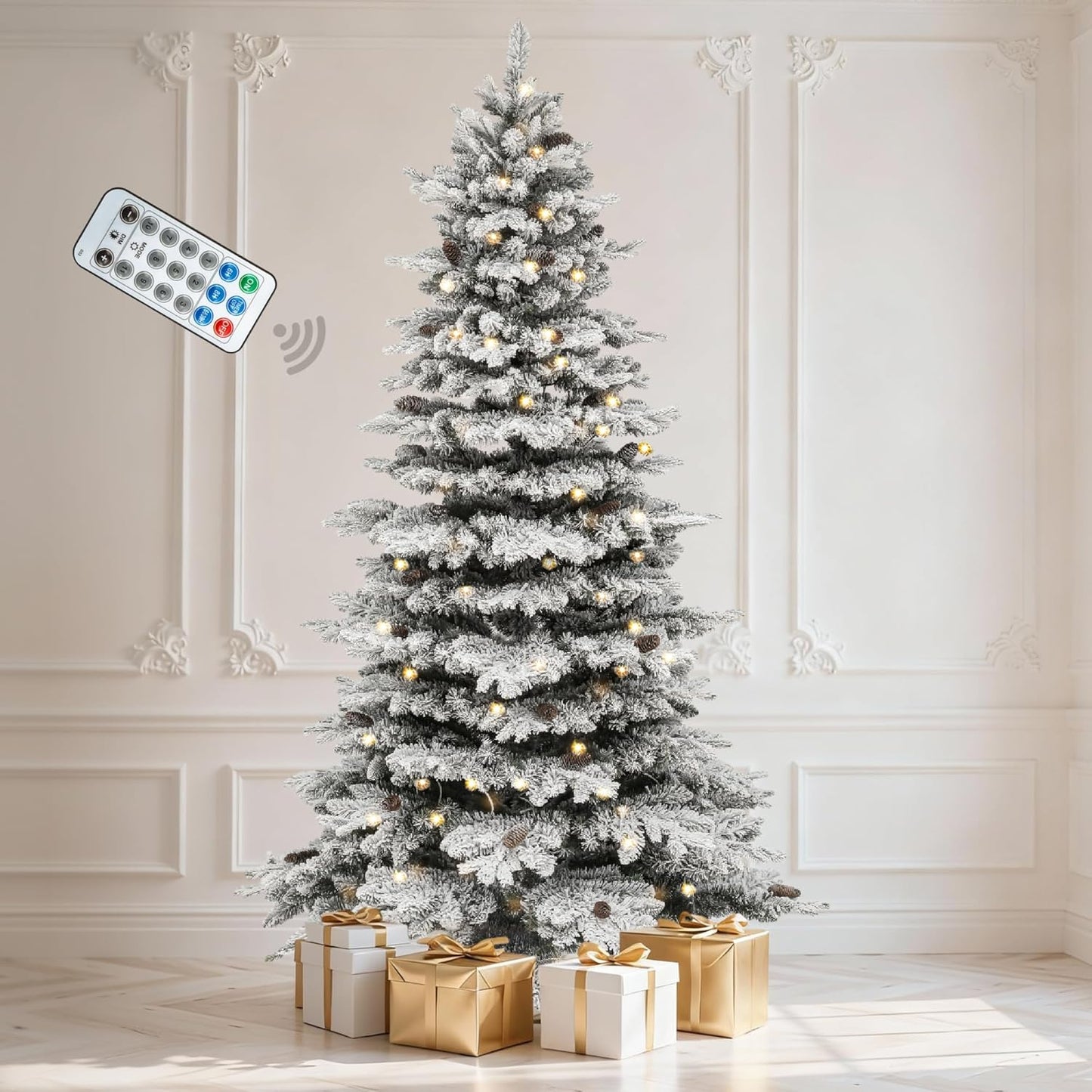 DWVO 6ft Prelit Christmas Tree - 300 Lights, 11 Modes