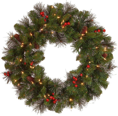 Pre-Lit Artificial Christmas Wreath - Decorate Your Home