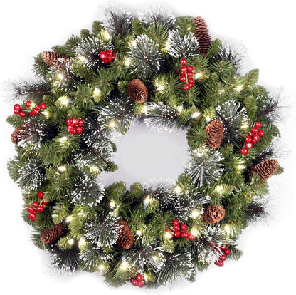Pre-Lit Artificial Christmas Wreath - Decorate Your Home