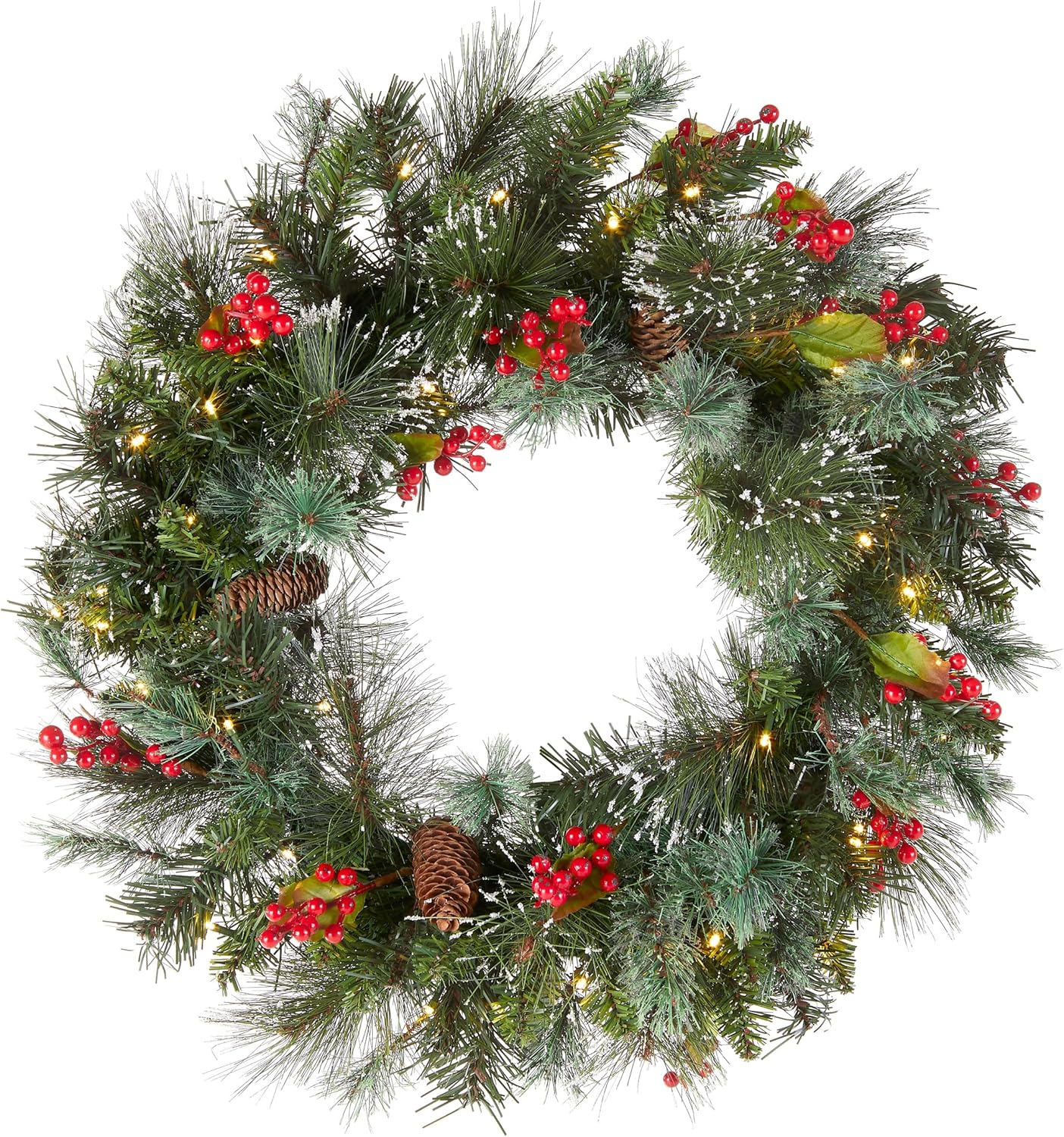 Pre-Lit Artificial Christmas Wreath - 24-60"
