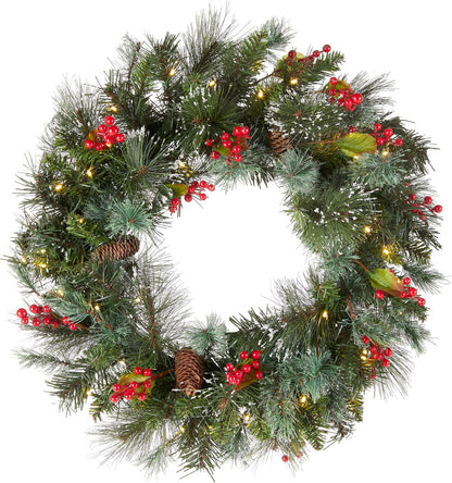 Pre-Lit Artificial Christmas Wreath - 24-60"