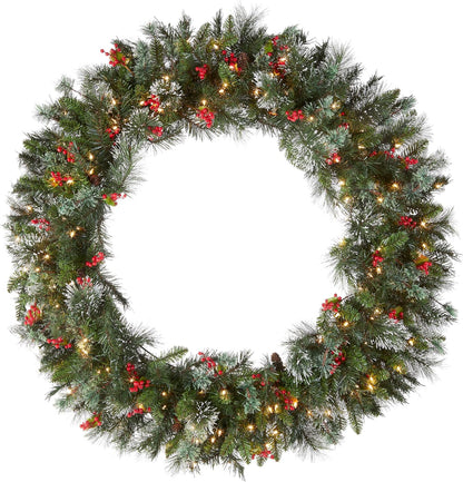 Pre-Lit Artificial Christmas Wreath - 24-60"